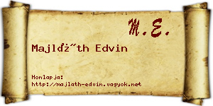 Majláth Edvin névjegykártya